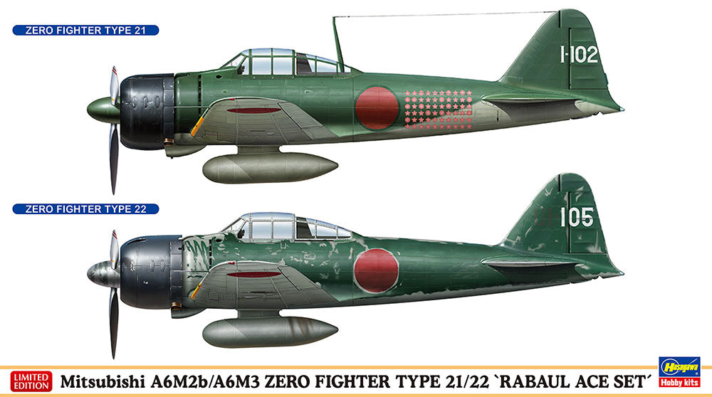Hasegawa 02437 1:72 Mitsubishi A6M2b/A6M3 Zero Fighter Type 21/22 Plane Kit