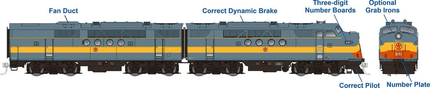 Rapido Trains 053025 HO NYO&W EMD FT A+B Diesel Locomotive #804A + 804B