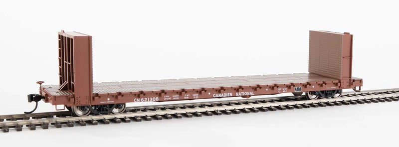 Walthers 910-5803 HO CN RTR 60' Pullman-Standard Bulkhead Flatcar #621308