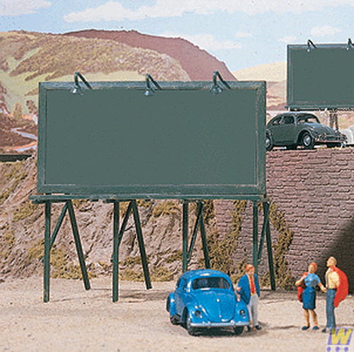 Walthers 933-3133 HO Scale Plain Billboards Plastic Kit (Pack of 2)