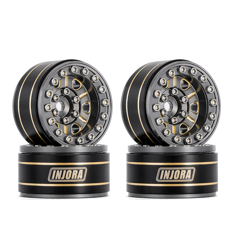 Injora YQW-1005G Micro Crawlers Grey 1.0" Brass -3.15mm Offset Wheels