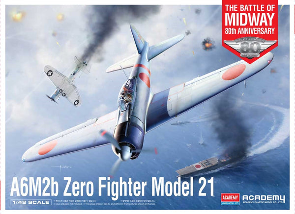 Academy 12352 1:48 A6M2b Zero Fighter Model 21 Military Aircraft Plane Model Kit