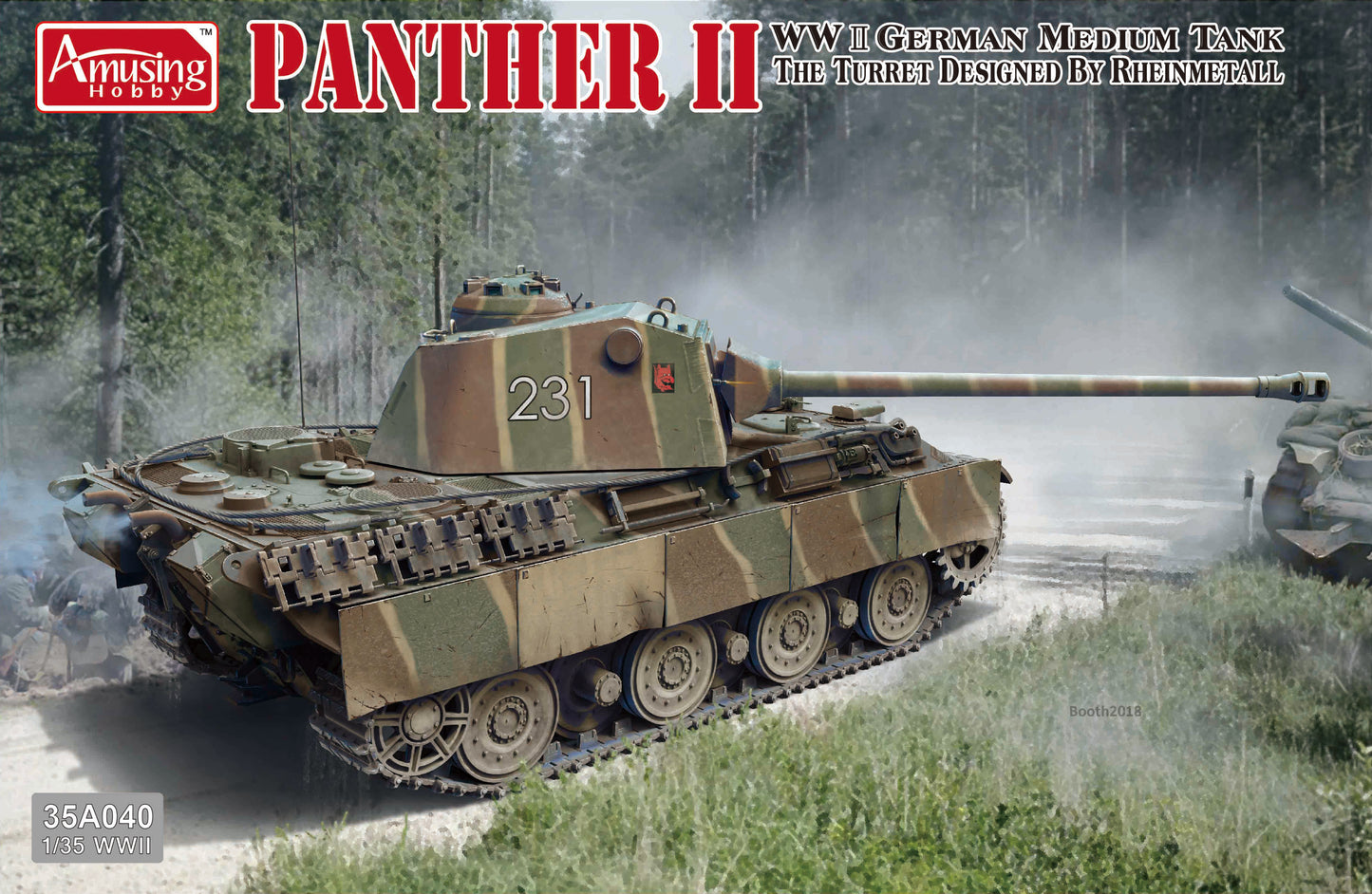 Amusing Hobby 35A040 1:35 Panther II WWII German Medium Military Tank Model Kit