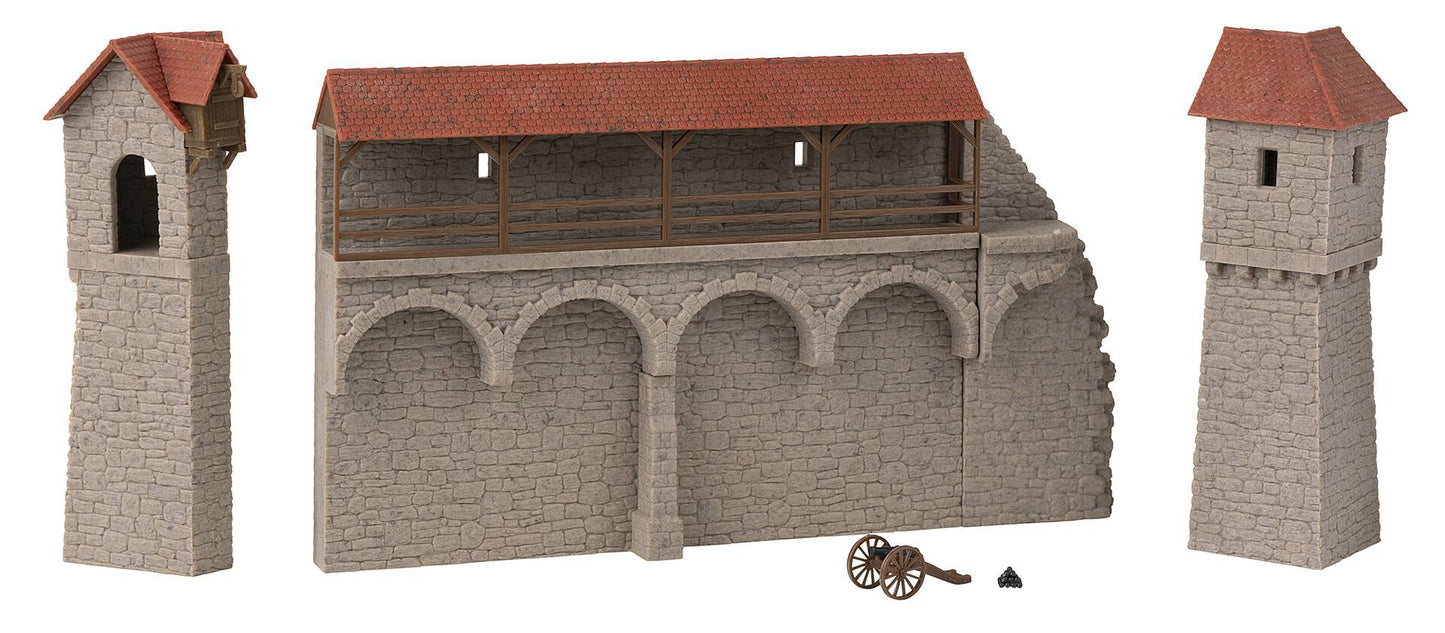 Faller 130693 HO Fortified Towers Old-Town Wall Set Building Kit