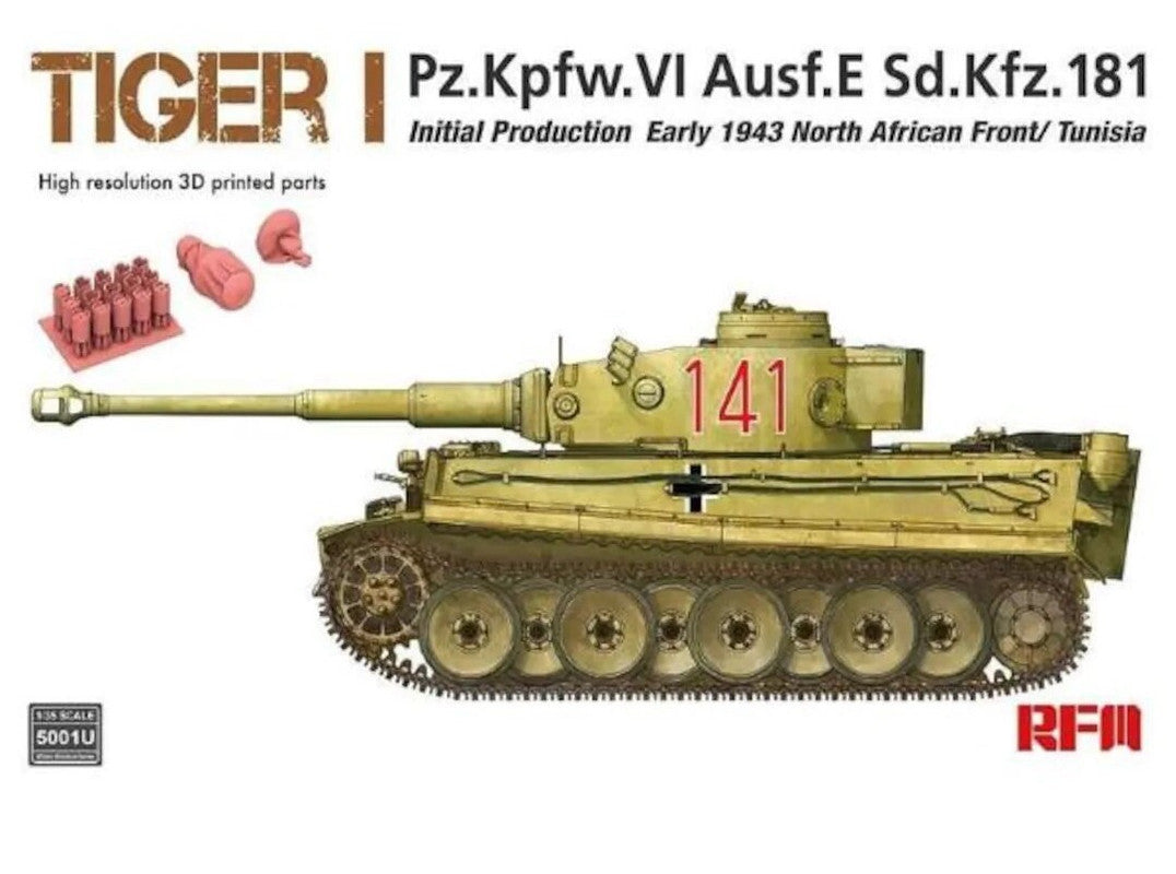 Rye Field Models 5001U 1:35 Tiger I Pz.Kpfw.VI Aust.E Sd.Kfz. 181 Tank Kit
