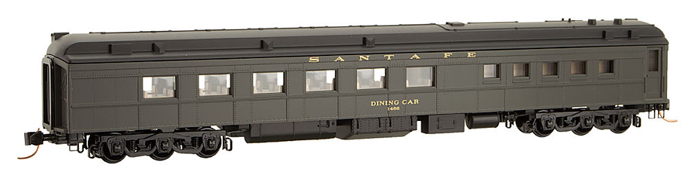 Micro-Trains 14654040 N Scale Santa Fe 80' Heavyweight Pullman Diner Car #1466