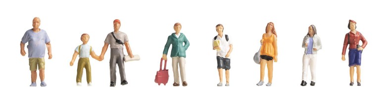 Faller 151677 HO Tourists Figure Set (Set of 8)