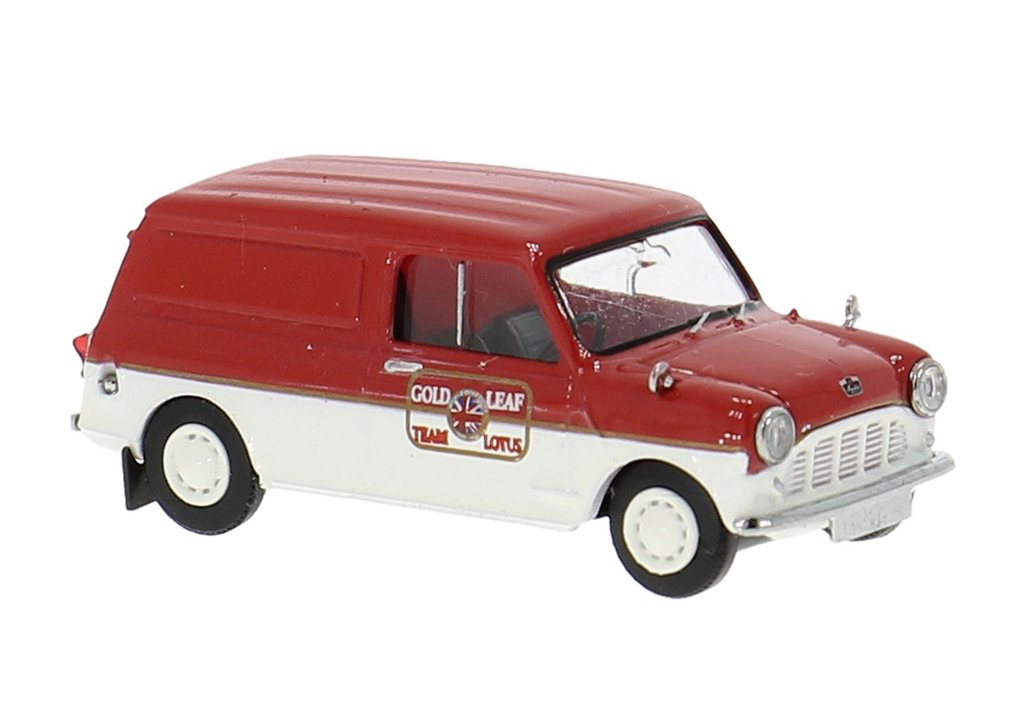 Brekina Automodelle 15364 HO Lotus Red, White 1960s Austin Mini Cargo Van