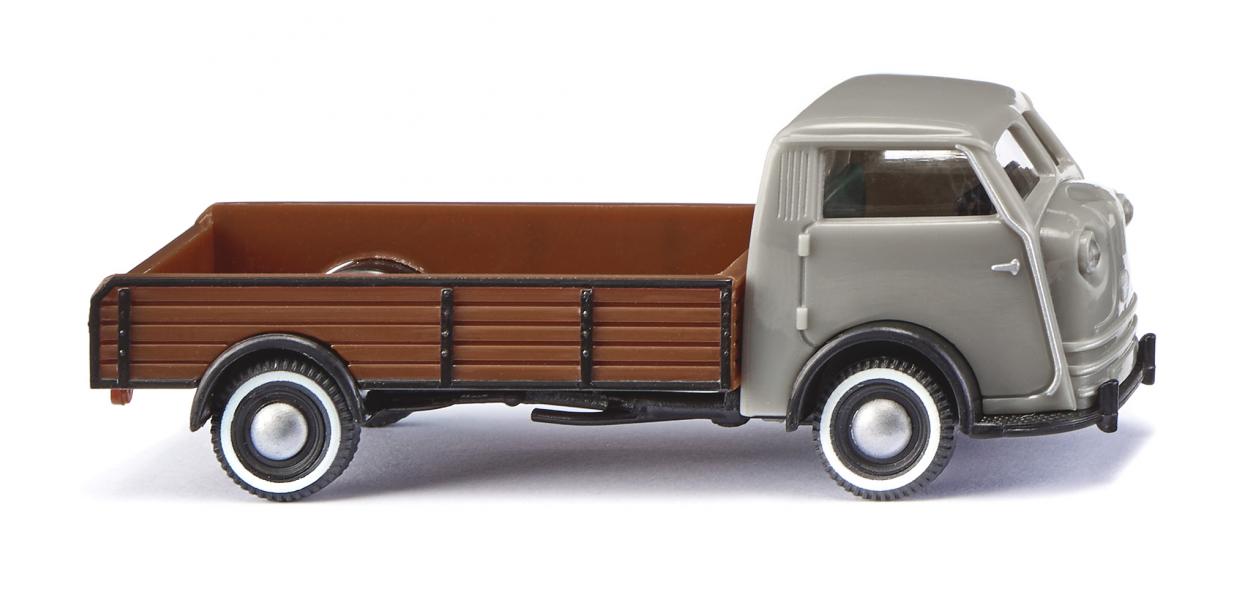 Wiking 033507 HO Concrete Grey/Fawn Brown Tempo Matador Low-Side Flatbed
