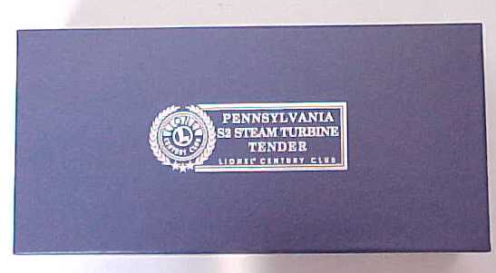 Lionel 6-18068 Century Club O Pennsylvania S2 Steam Turbine Tender w Railsounds LN/Box