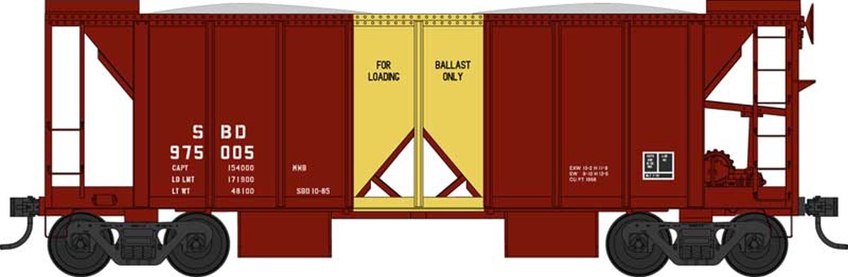 Bowser 43125 HO Seaboard RTR 70-Ton 2-Bay Ballast Hopper #975005