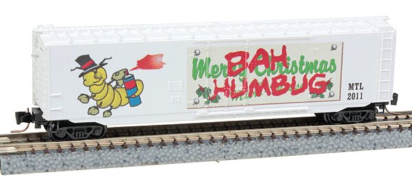 Micro-Trains 50700550 Z Bah Humbug Christmas Car 50' Plug-Door Box Car #2011 LN/Box