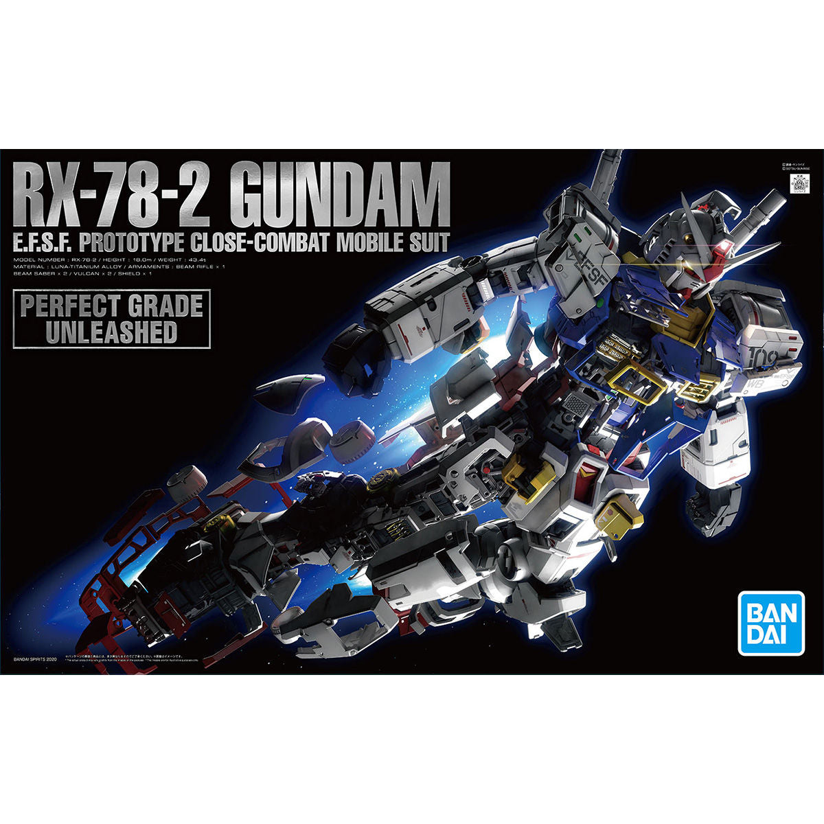 Bandai 2530615 1:60 Perfect Grade Unleashed RX-78-2 Gundam Model