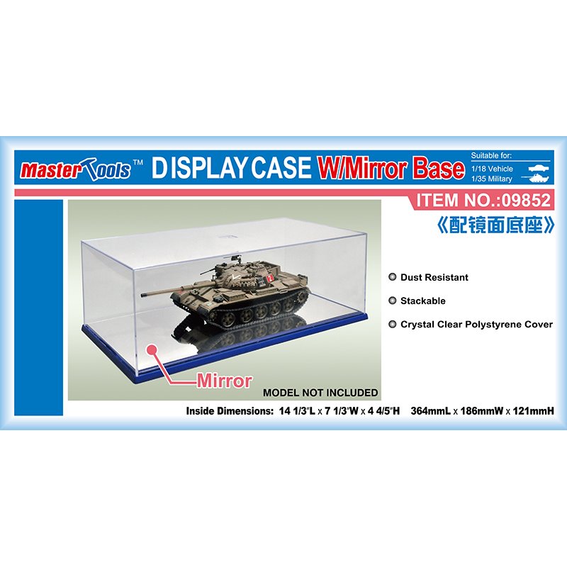 Master Tools 09852 14-1/3" x 7-1/3" x 4-4/5" Display Case with Mirror Base