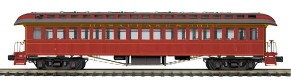 MTH 20-62048 O Gauge Chesapeake & Ohio 64' Woodsided Coach Car