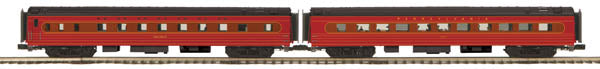 MTH 20-66172 O Gauge Pennsylvania RR 70' Sleeper/Diner Passenger Set (Set of 2)