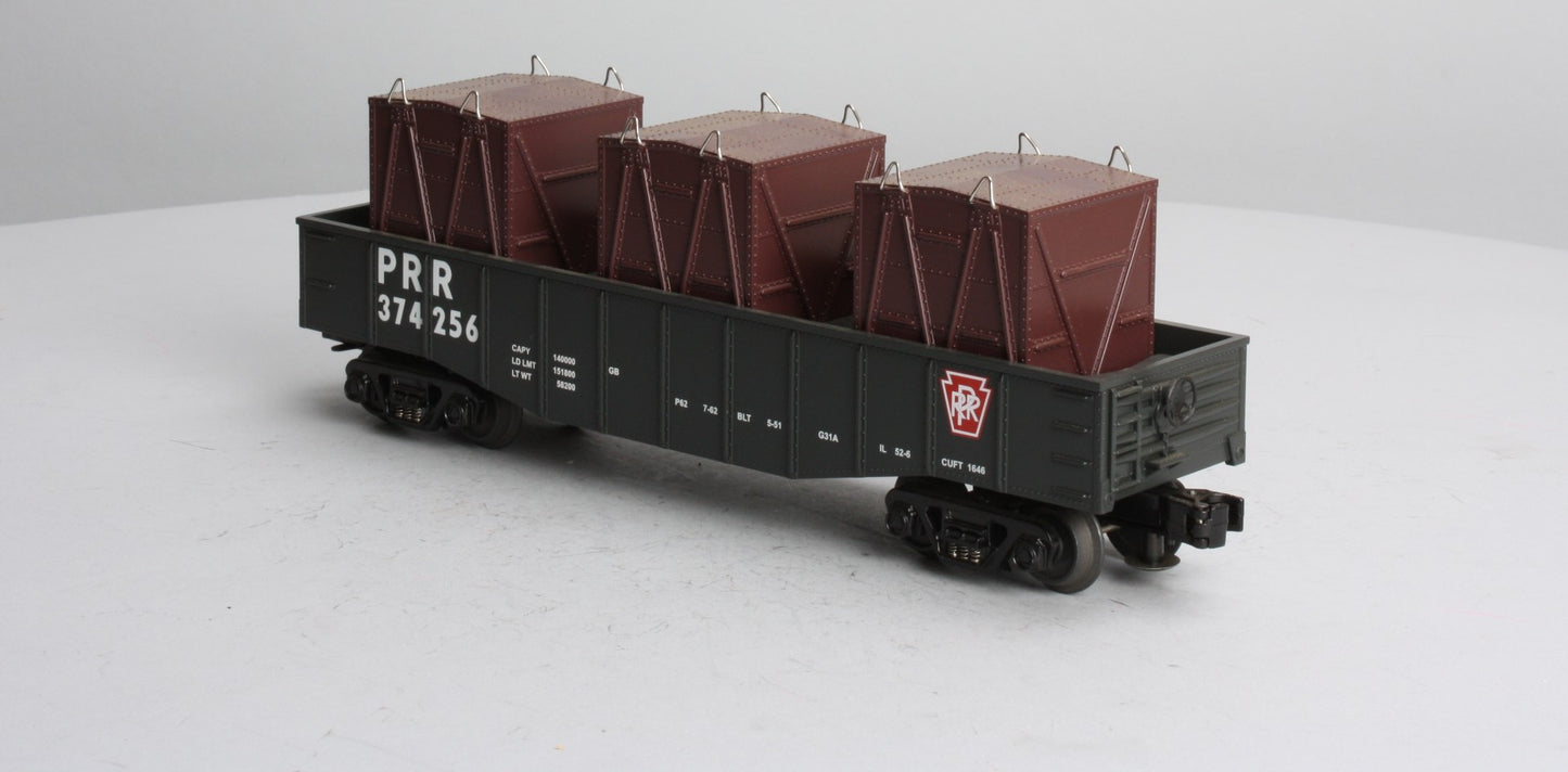MTH 30-4136B O Gauge Pennsylvania Gondola W/ LCL Containers LN/Box