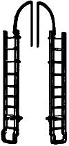 Precision Scale Co. 31323 HO Scale Rear Ladders Rear Tender Brass