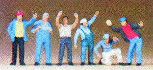 Preiser 0036 HO Standing Truck Drivers Figures (Set of 6)
