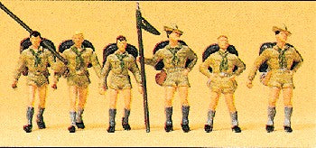 Preiser 10260 HO Scale Boy Scouts Figures (Set of 6)