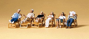 Preiser 10430 HO Resting Tourists Figures with Folding Chair (Set of 6)