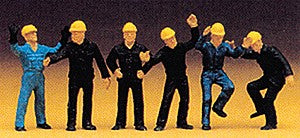 Preiser 14105 HO Railway Shunters Figures (Set of 6)