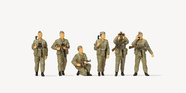 Preiser 16601 HO GDR Frontier Guards NVA Plastic Figure Kit (Set of 6)
