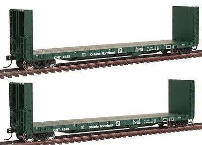 Walthers 932-240056 HO ON Gold Line Canadian 50' Bulkhead Flatcar (Set of 2)