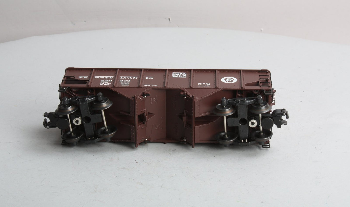 K-Line K6253-1891 O Gauge Pennsylvania RR Diecast Ribbed 2-Bay Hopper #220393 LN/Box