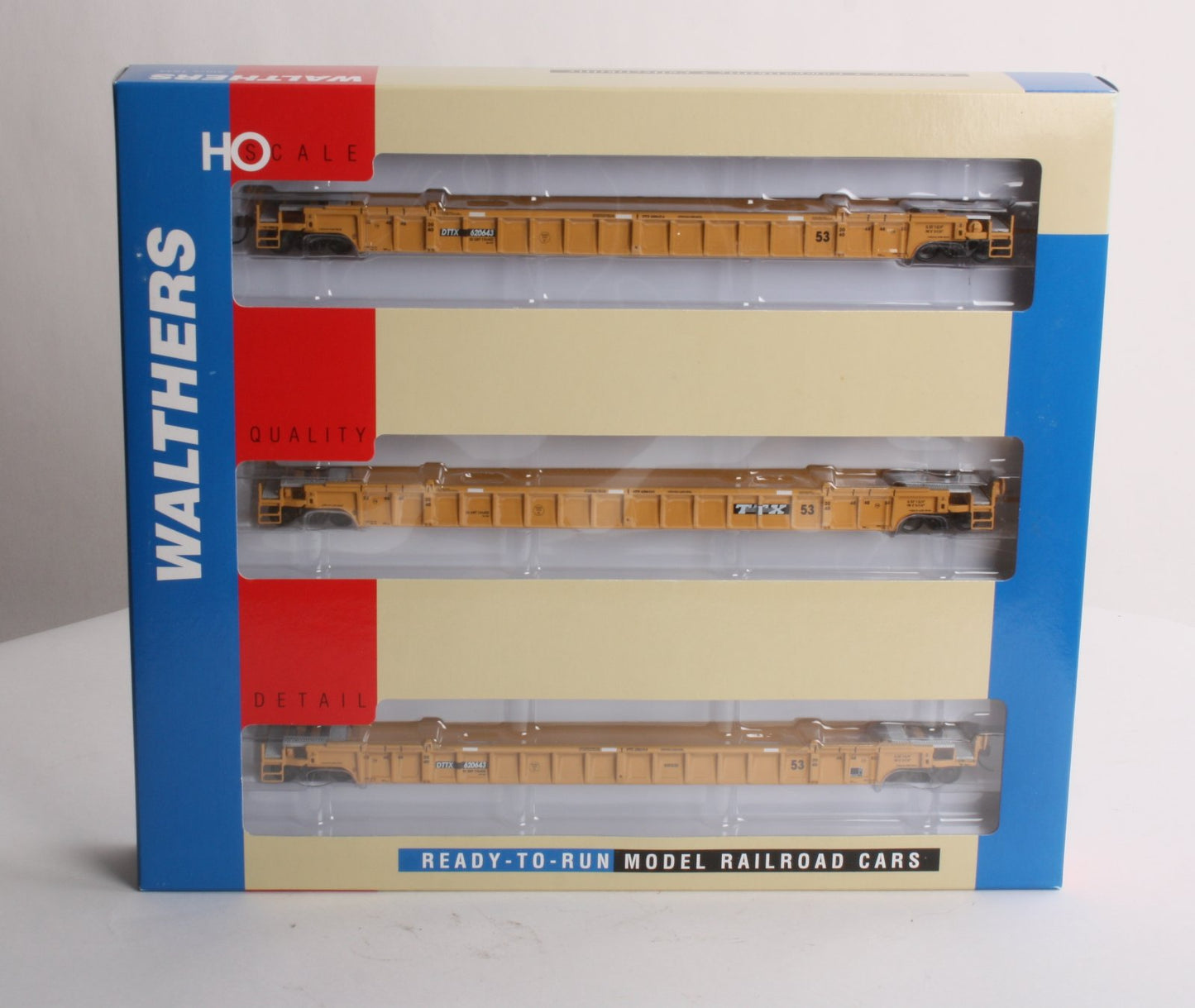 Walthers 932-3943 HO Scale TTX NSC 53' Well Car 3-Unit #620643 (Set of 3) LN/Box