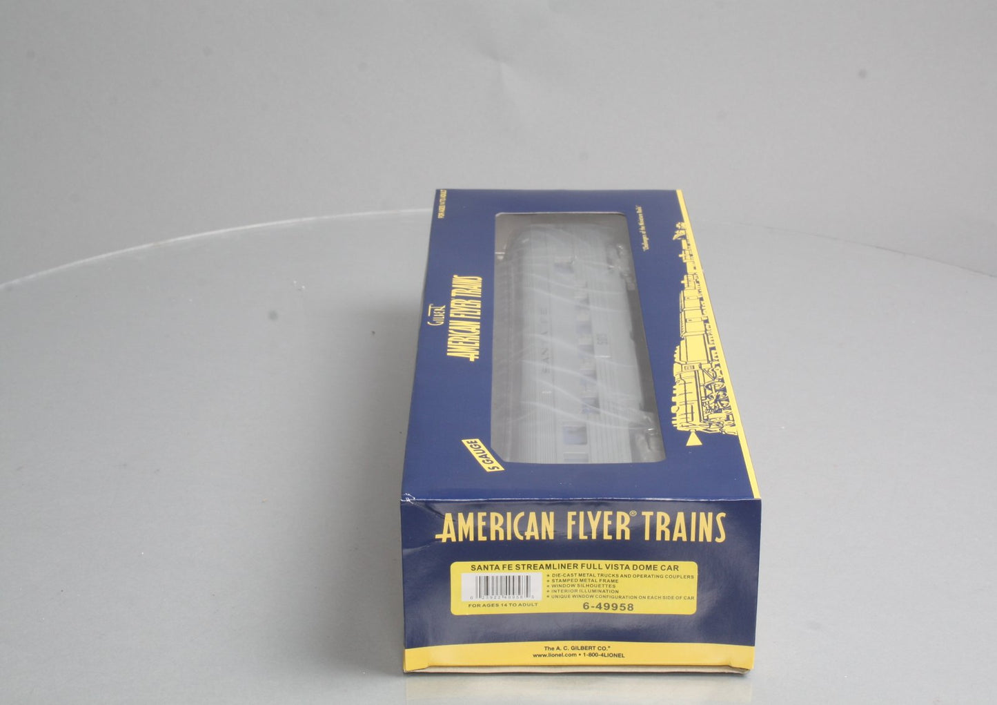 American Flyer 6-49958 S Gauge Santa Fe Streamliner Full Vista Dome Car #503 LN/Box