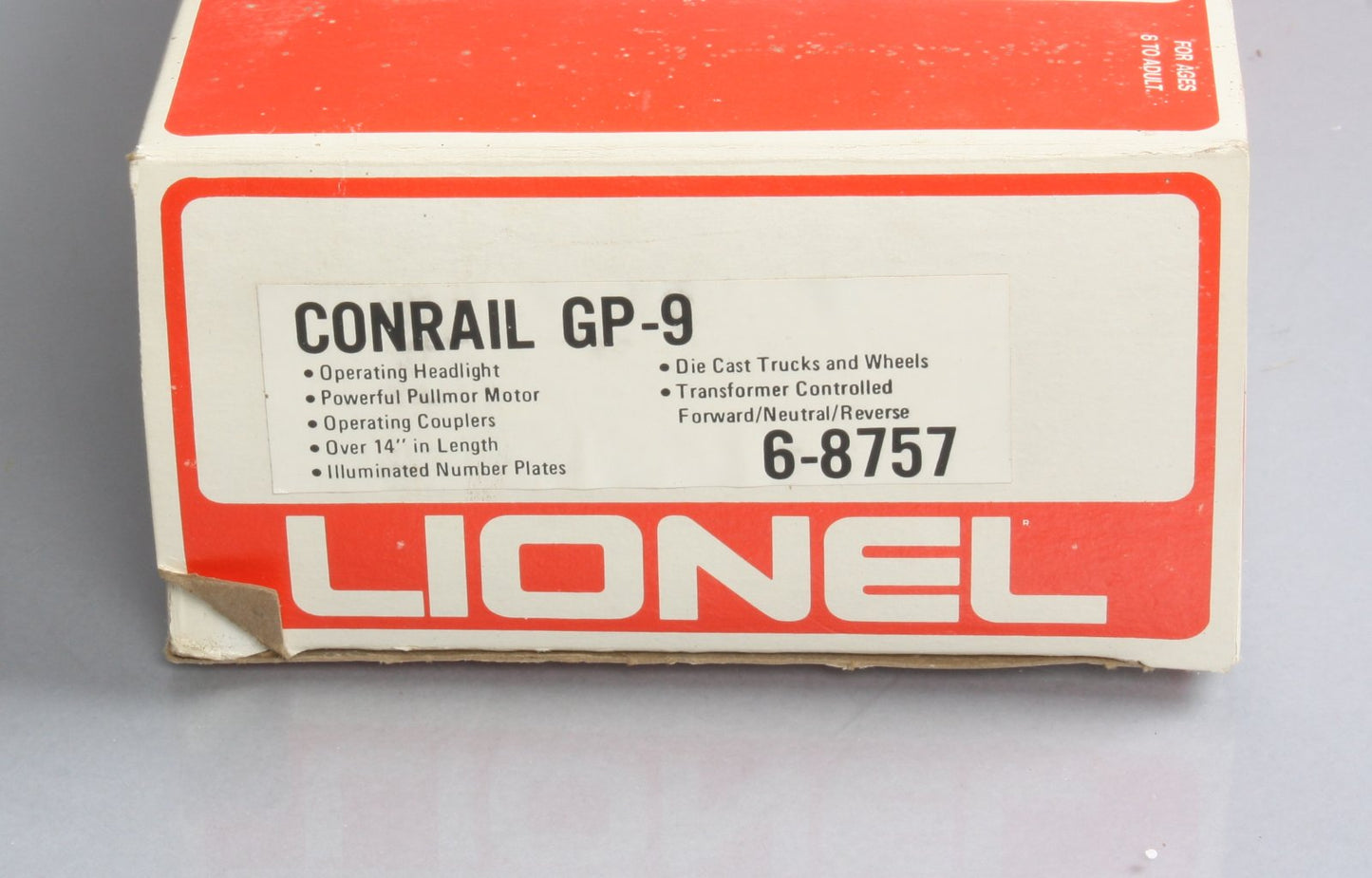 Lionel 6-8757 O Gauge Conrail GP-9 Diesel Locomotive LN/Box