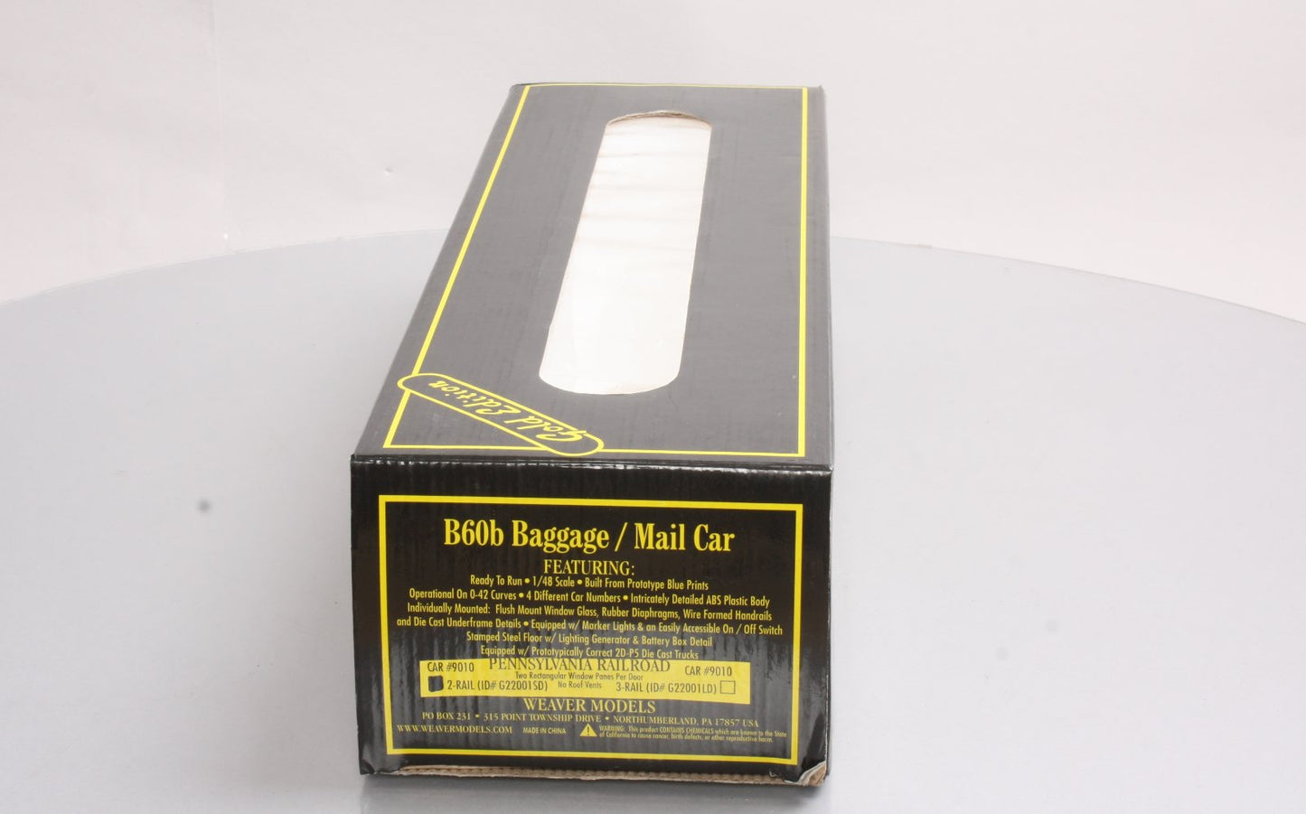 Weaver G22001SD O Pennsylvania Railroad B60b Baggage/Mail Car #9010 (2-Rail) NIB