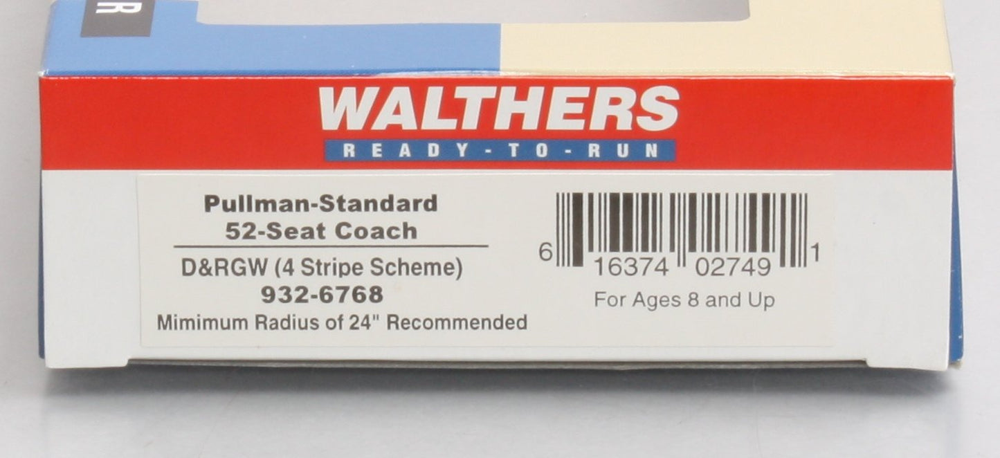 Walthers 932-6768 HO Scale Denver & Rio Grande Western PS 52-Seat Coach Car LN/Box