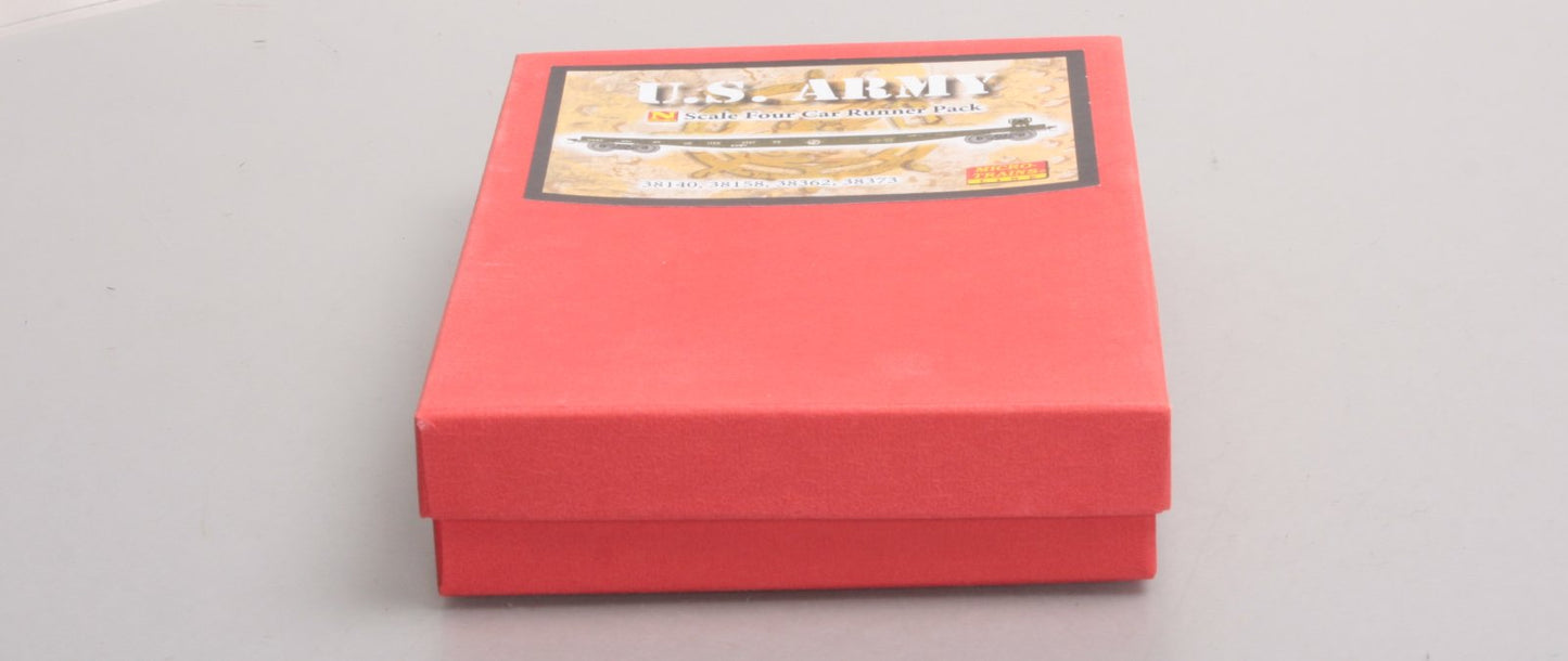 Micro-Trains 99300062 N U.S. Army Flat Car w/Tank Load Runner Pack (Set of 4) LN/Box