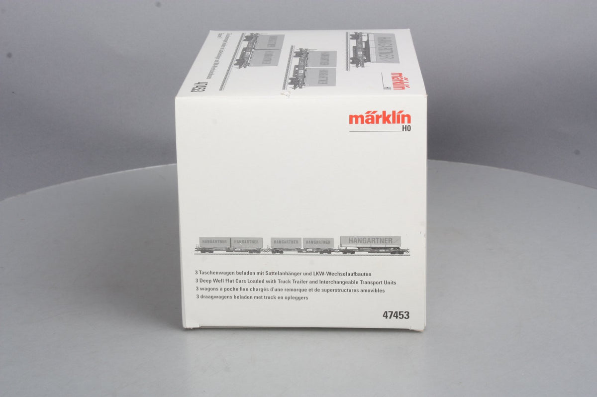 Marklin 47453 HO Scale Deep Well Flat 3-Car SBB NIB