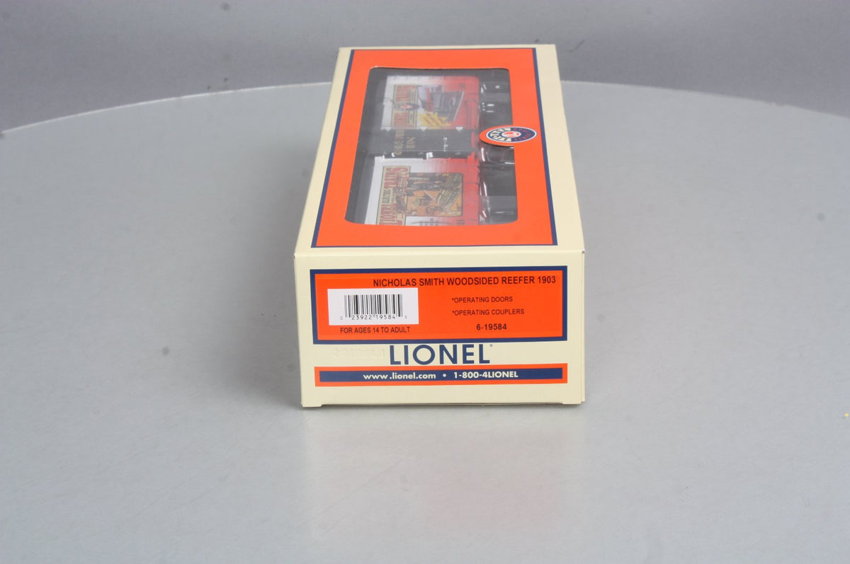 Lionel 6-19584 O Gauge Nicholas Smith Wood-Sided Refrigerator Car #1924 NIB