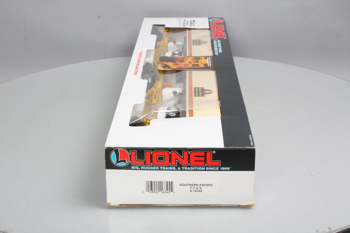 Lionel 6-16345 O TTUX Flatcar w/ Southern Pacific Trailers #16345 #16346 LN/Box