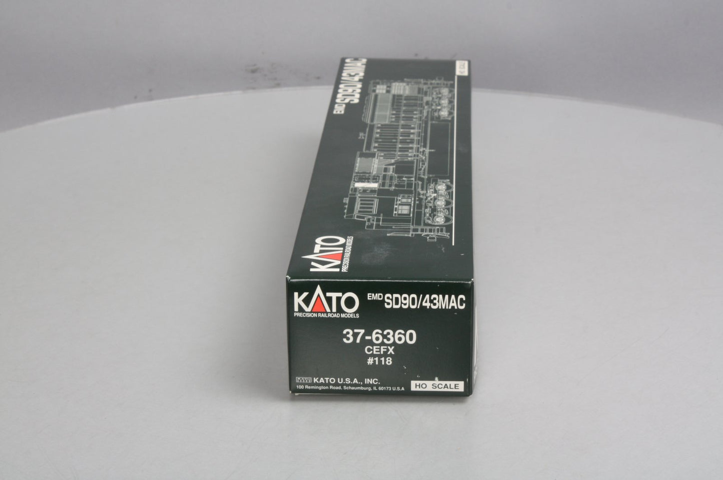 Kato 37-6360 HO Scale CEFX EMD SD90/43MAC Diesel Locomotive #118 LN/Box