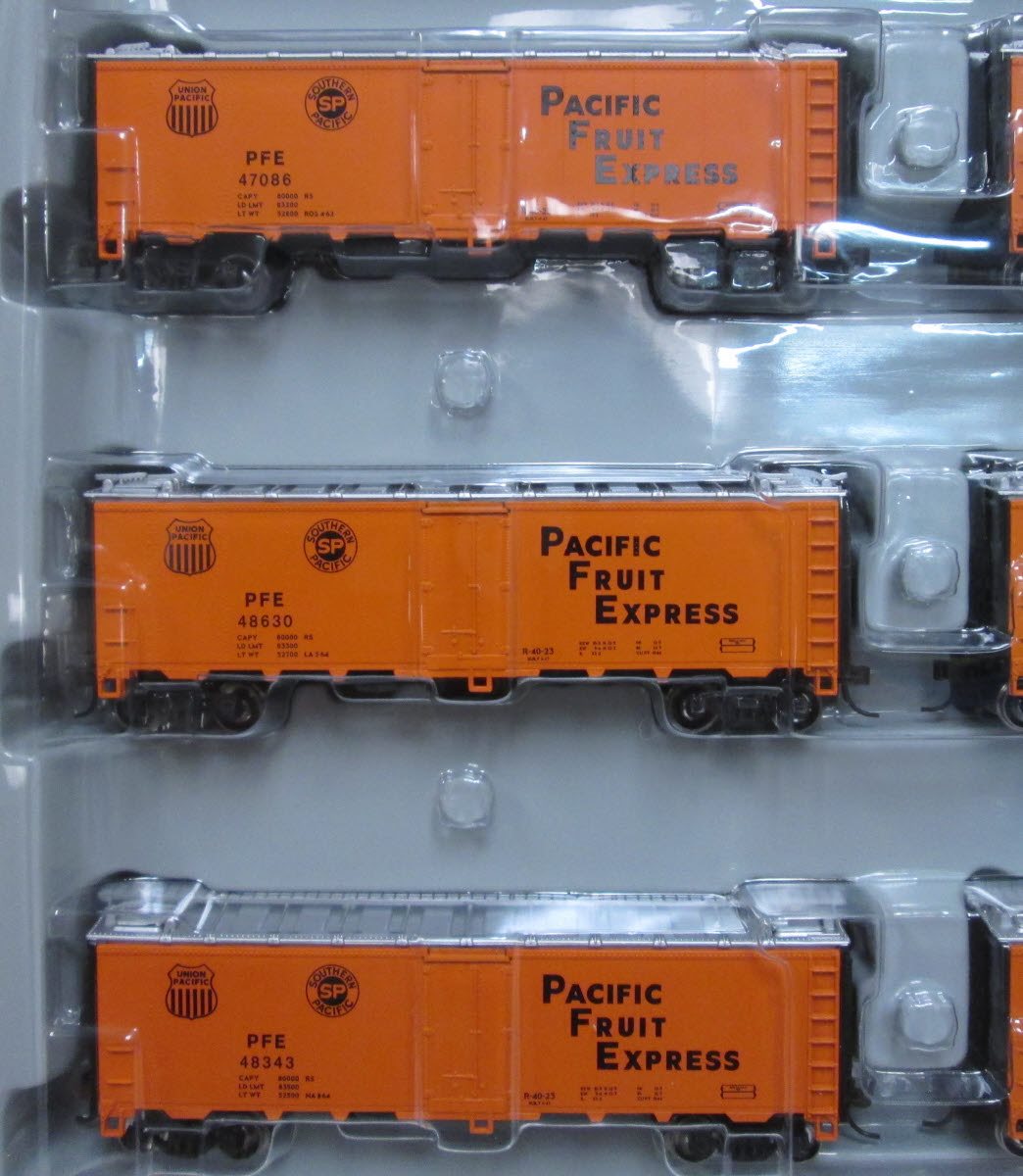Athearn 7145 HO Pacific Fruit Express 40' Ice Refrigerator Cars (Pack of 6) NIB