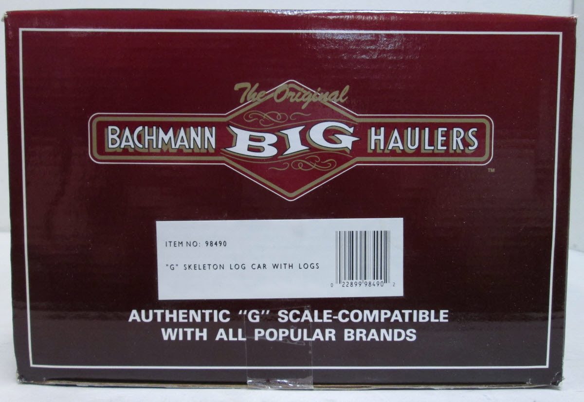 Bachmann 98490 G Scale Skeleton Log Cars w/Log Load - Metal Wheels LN/Box
