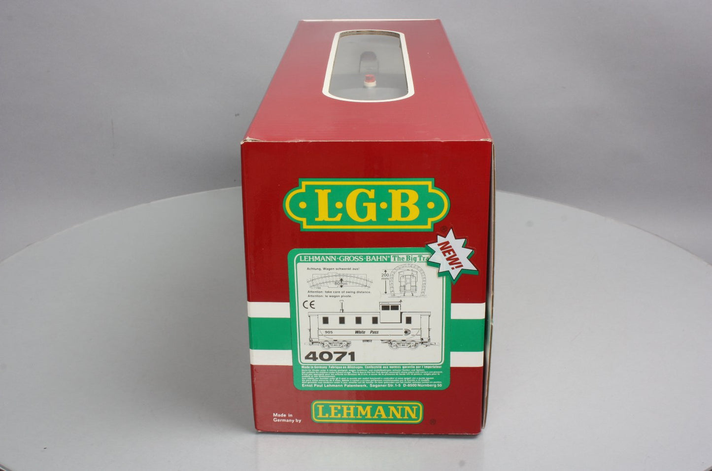 LGB 4071 G Scale White Pass Illuminated Caboose #905 (Metal Wheels) LN/Box
