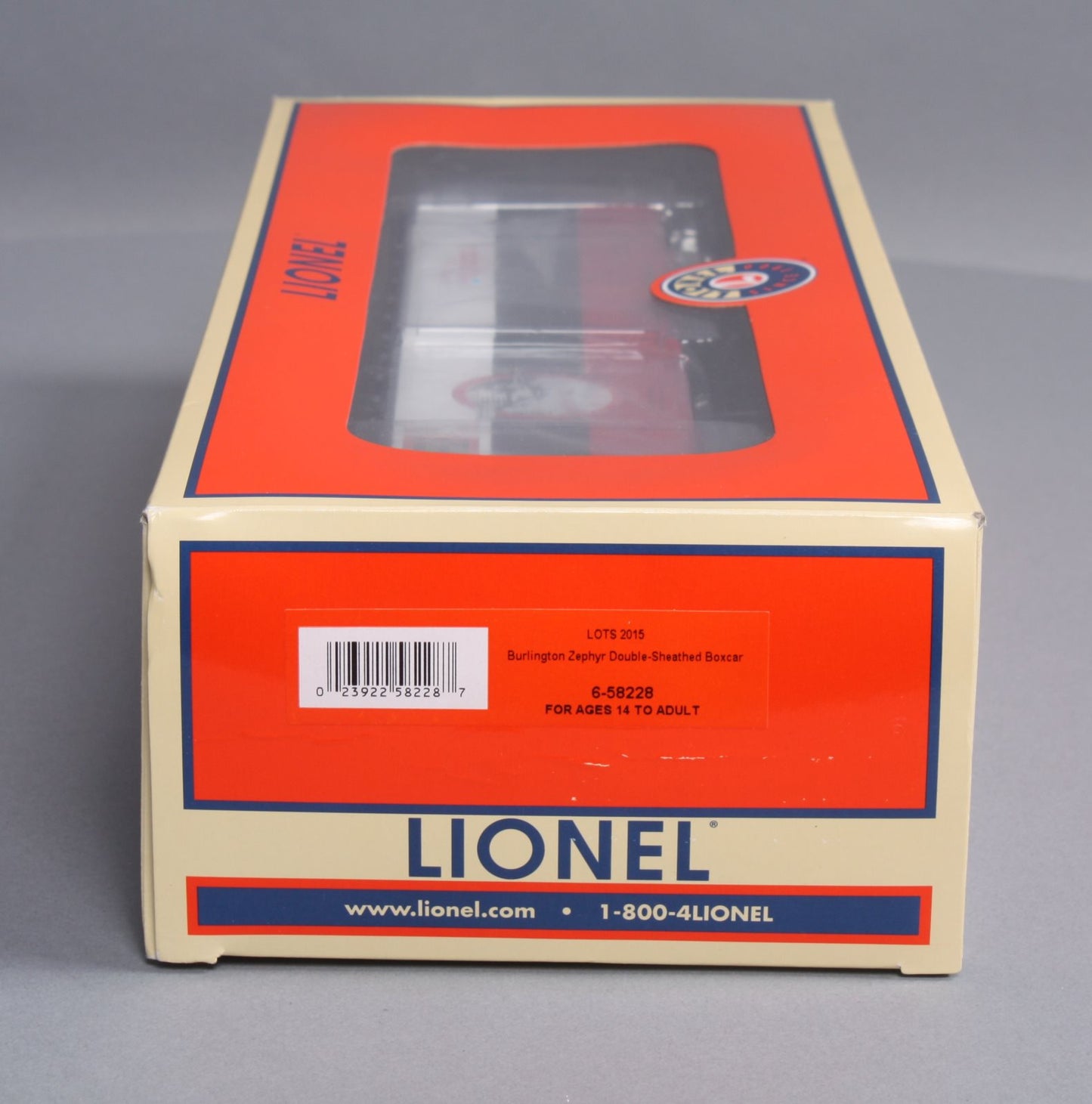 Lionel 6-58228 O Gauge Burlington Zephyr LOTS 2015 Double-Sheathed Boxcar #36151 LN/Box