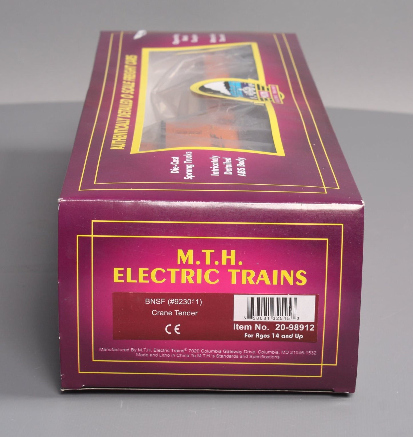 MTH 20-98912 O Gauge BNSF Crane Tender #923011 LN/Box
