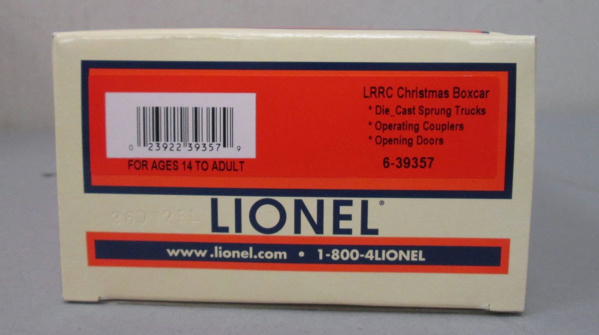 Lionel 6-39357 Exclusive LRRC 2012 Christmas Boxcar NIB