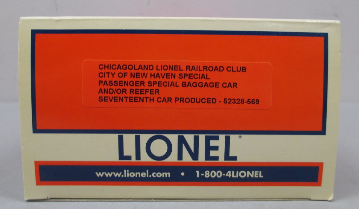 Lionel 52328-569 O Chicagoland RR Club City of New Haven Special Baggage Car LN/Box