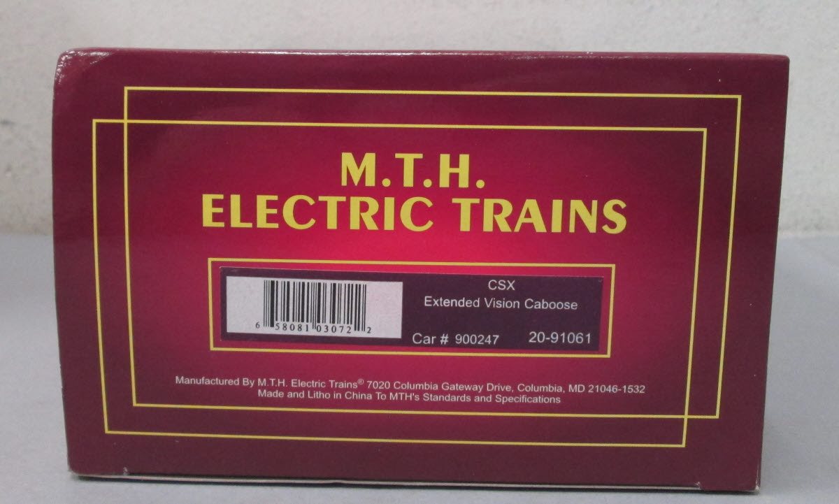 MTH 20-91061 CSX Extended Vision Illuminated Caboose #900247 EX/Box