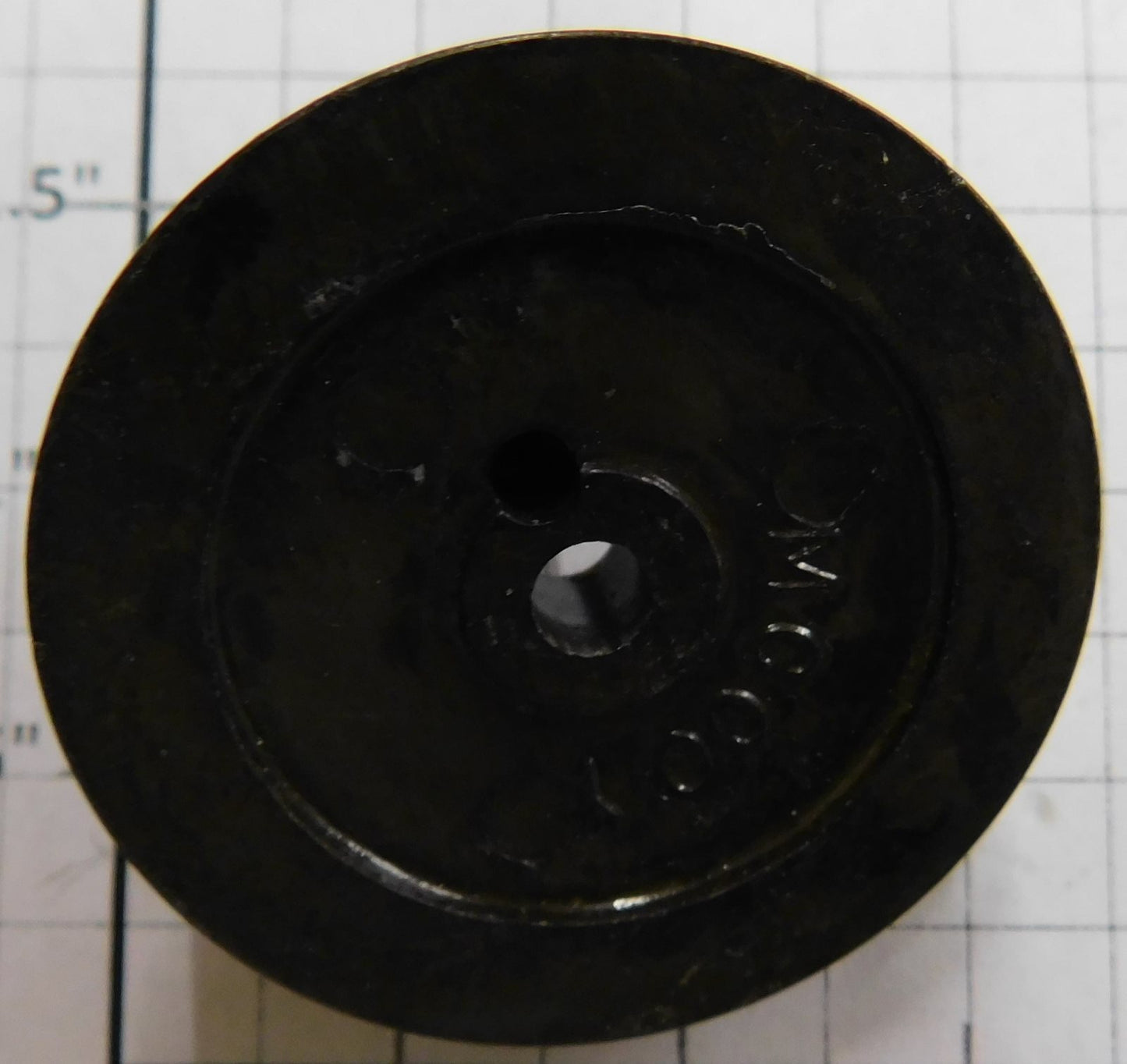 McCoy 263E-41 Plain Black Wheel with Silver Rim and Hub Stud