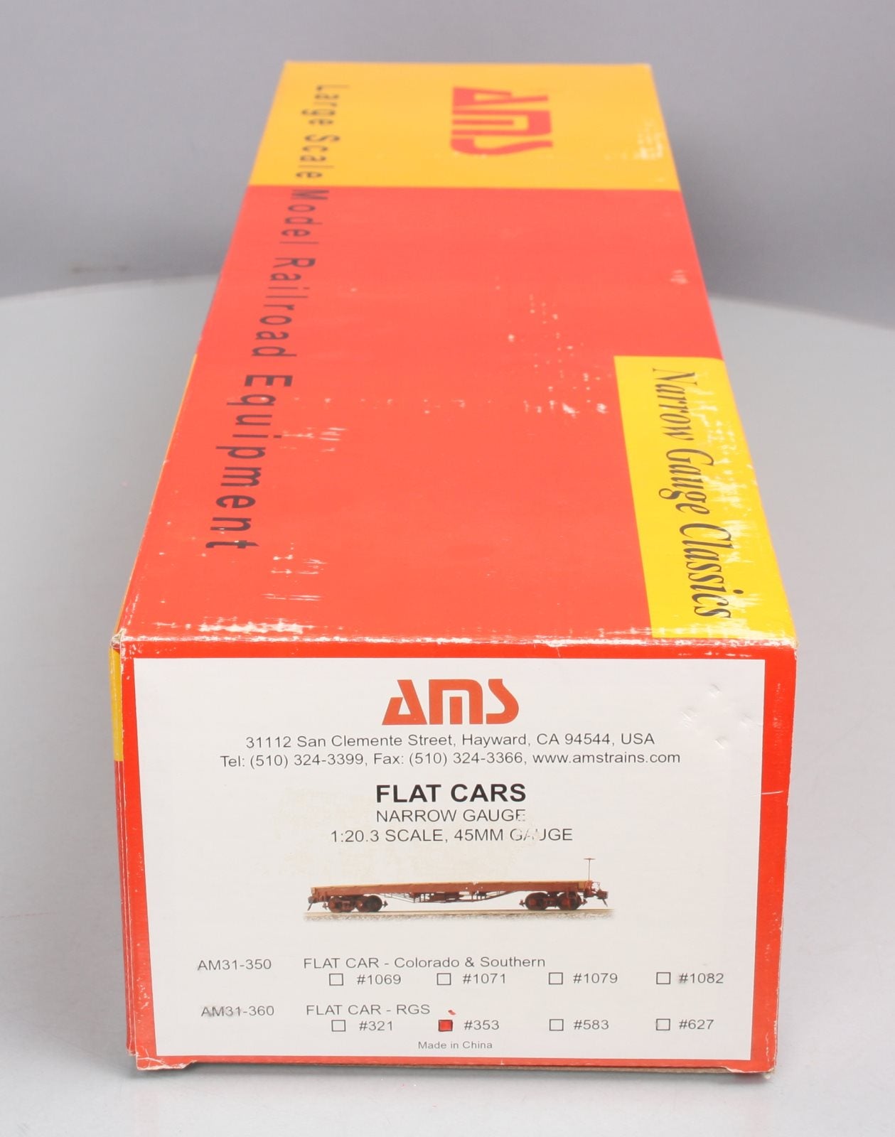 AMS AM31-360 1:20.3 Scale RGS Narrow Gauge Flat Cars #353 LN/Box
