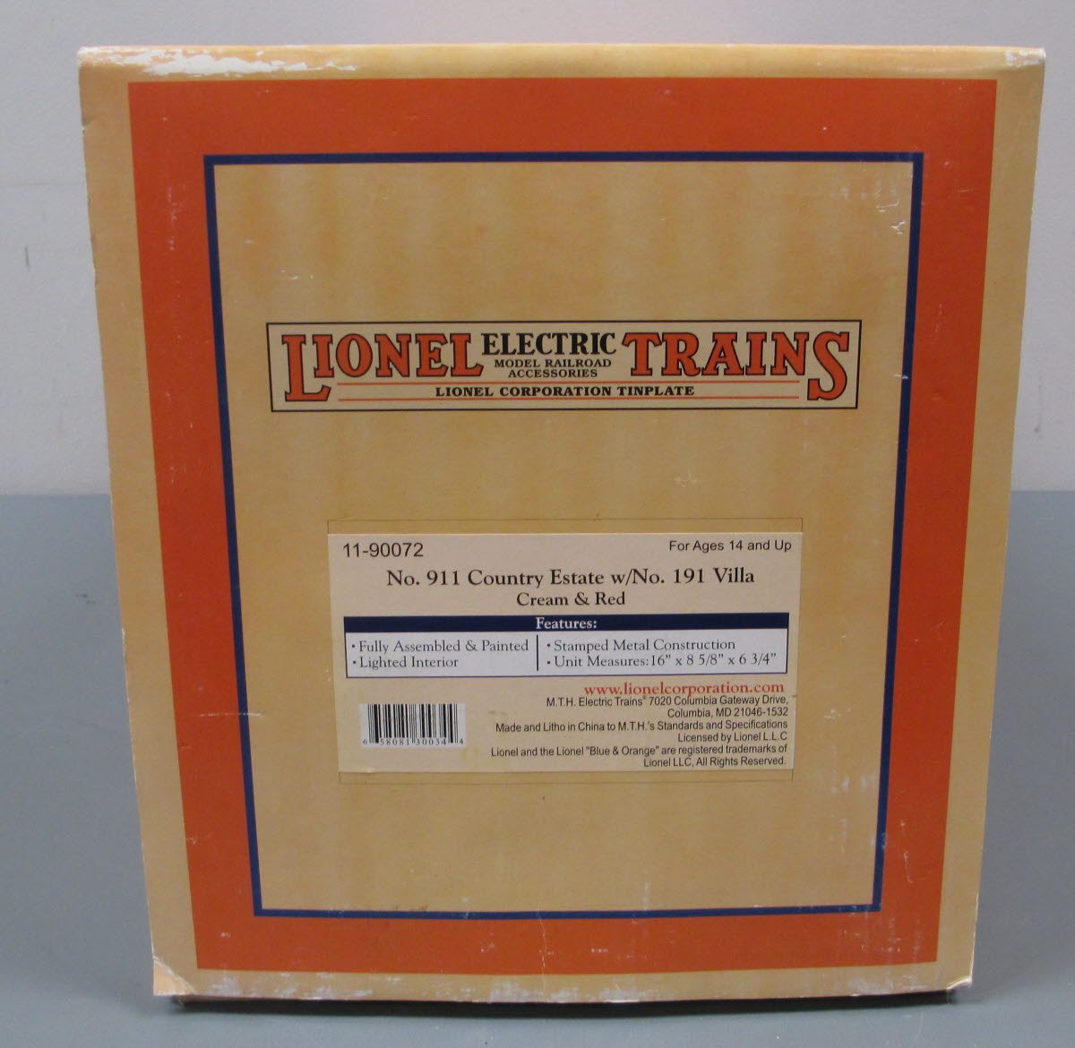 Lionel 11-90072 #911 Tinplate Red & Cream Villa & Country Estate Plot NIB